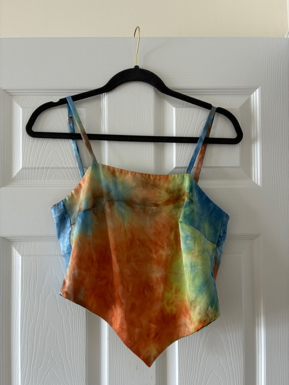 Tie-Dye Handkerchief Hem Cami Top - Multicolor